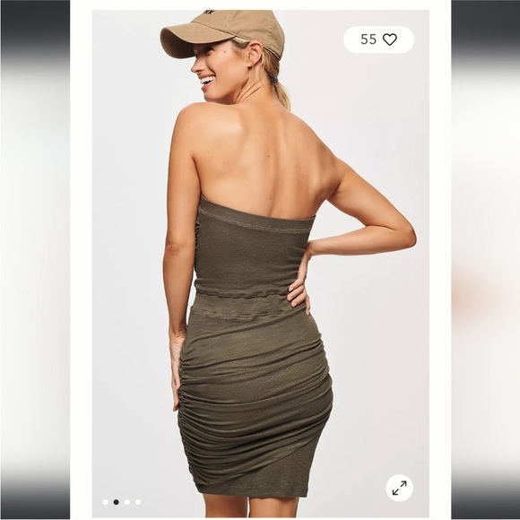 Daily Practice by Anthropologie Strapless Ruched Dress - Picture 3 of 6